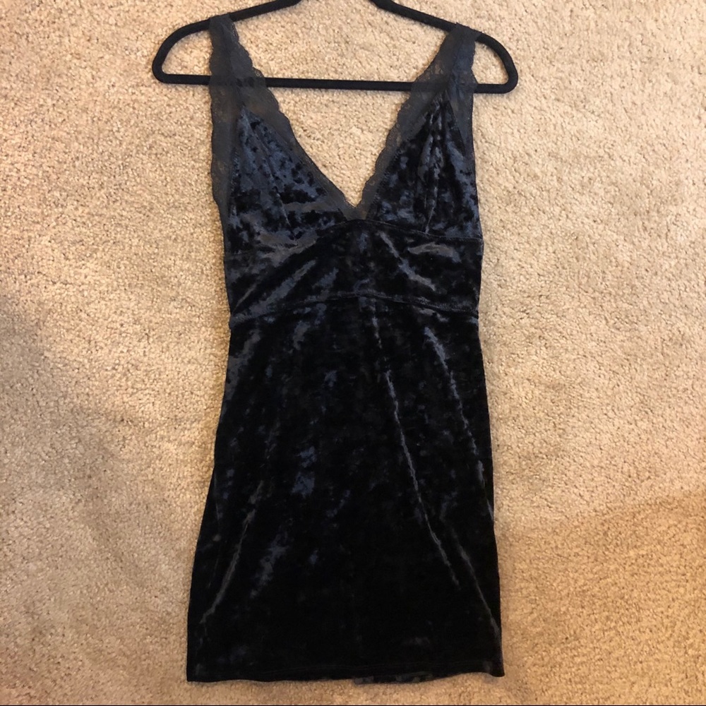Free People Black Velvet Dress